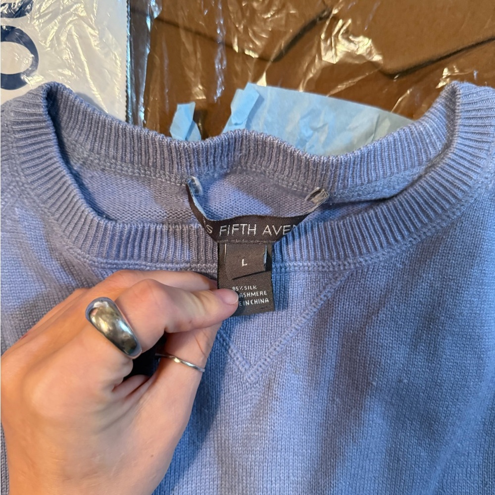 Saks Fifth Avenue Light Blue Knit Top